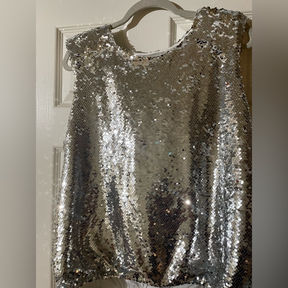 New Marc New York silver sequin blouse.